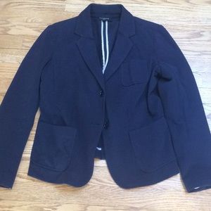 Talbots pique cotton blue blazer Sz 12 P